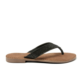 Ilja Damen Leder-Zehentrenner Black