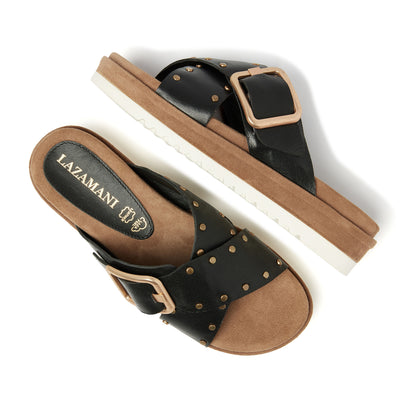 Damen Leder-Pantoletten 75.843 Black