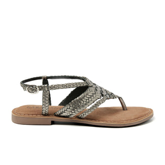 Valerie Damen Ledersandalen Pewter