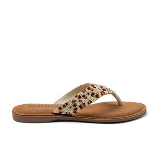 Ebba Damen Leder-Zehentrenner Offwhite