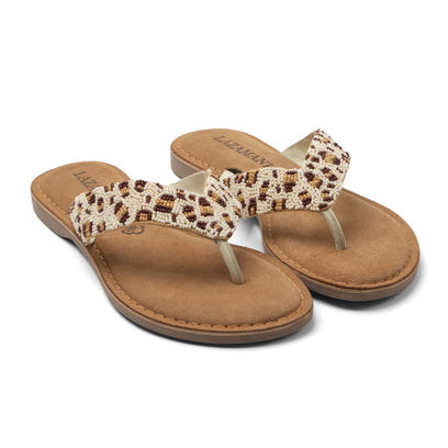 Ebba Damen Leder-Zehentrenner Offwhite
