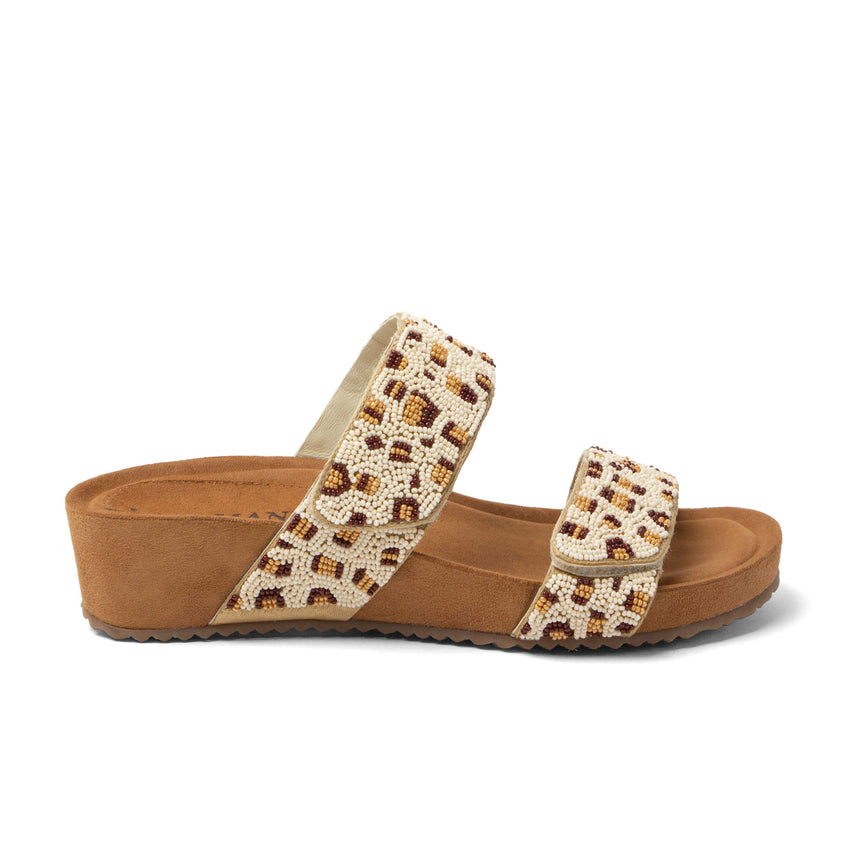 Ellie Damen Leder-Pantoletten Offwhite