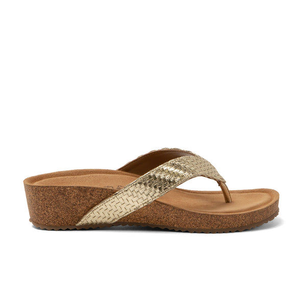 Leia Damen Zehentrenner Gold