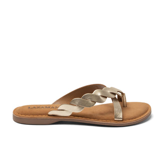 Avi Damen Leder-Zehentrenner Gold