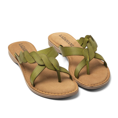 Avi Damen Leder-Zehentrenner Green