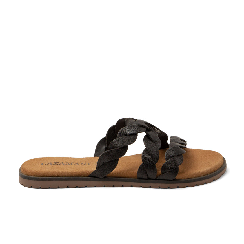 Edsi Damen Leder-Pantoletten Black