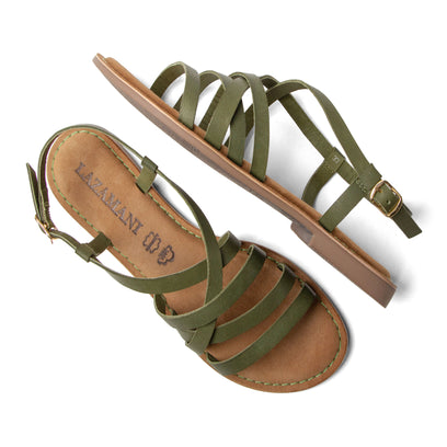 Zuza Damen Ledersandalen Green