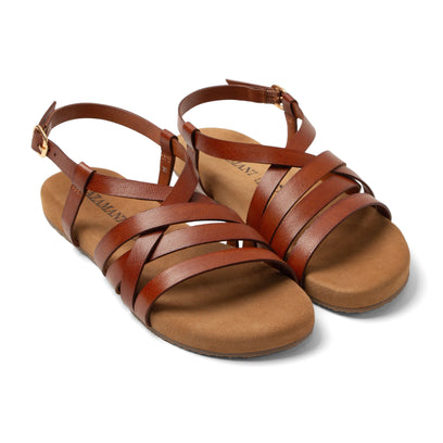Lotta Damen Leder-Sandalen Tan