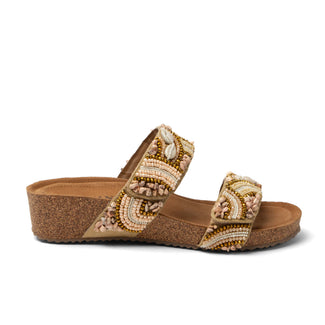 Dagmar Damen Leder-Pantoletten Beige