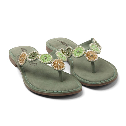 Loua Damen Wildleder-Zehentrenner Mint