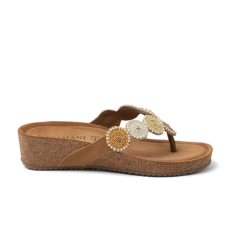 Mare Damen Wildleder-Zehentrenner Beige