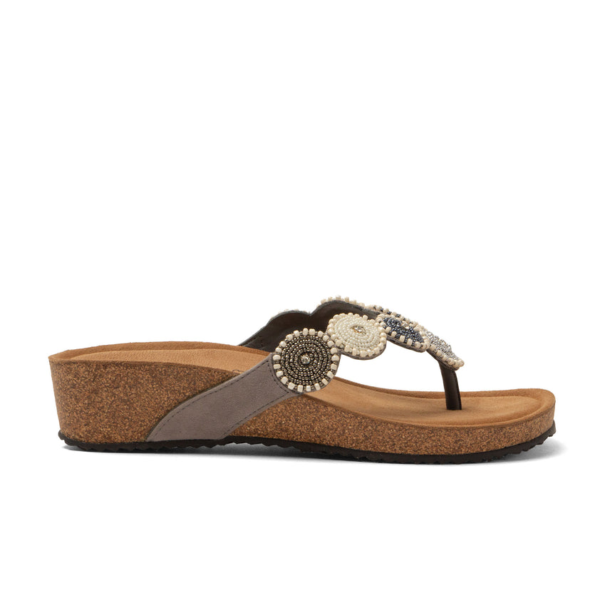 Mare Damen Wildleder-Zehentrenner Grey