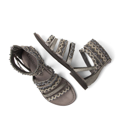 Fem Damen Sandalen Grey