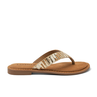 Tess Damen Leder-Zehentrenner Beige