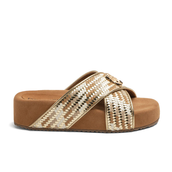 Lizzy Damen Leder-Pantoletten Beige