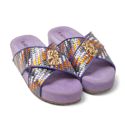 Lizzy Damen Leder-Pantoletten Lilac