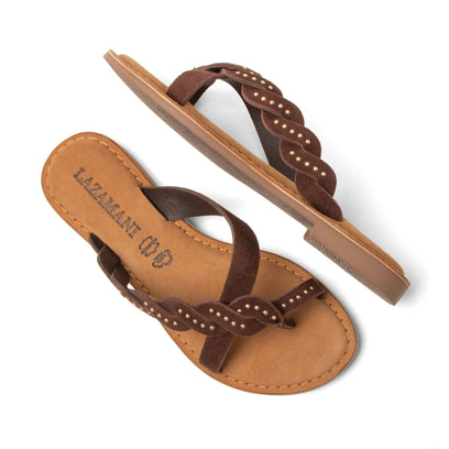 Lena Damen Wildleder-Zehentrenner Brown