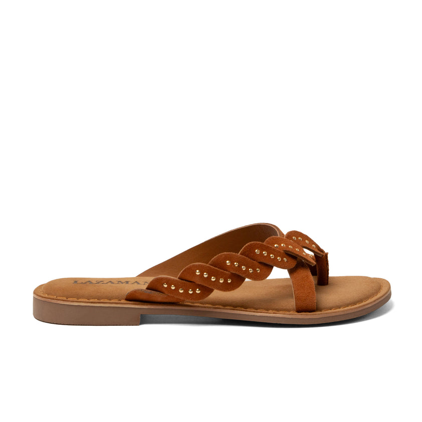 Lena Damen Wildleder-Zehentrenner Tan