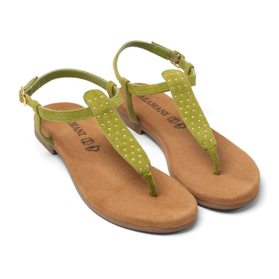 Minu Damen Wildleder-Sandalen Green