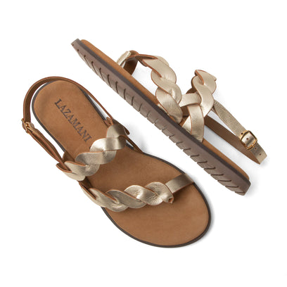 Jona Damen Leder-Sandalen Gold