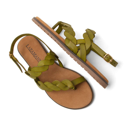 Jona Damen Leder-Sandalen Green