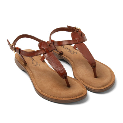 Imme Damen Ledersandalen Tan