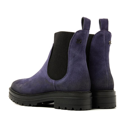 Beau Damen Wildleder Chelsea-Boots Purple