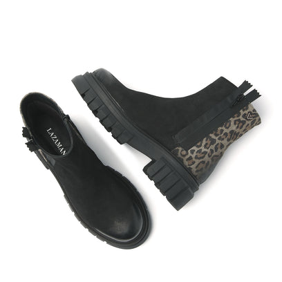 Damen-Stiefel 85.612 Leopard-Black