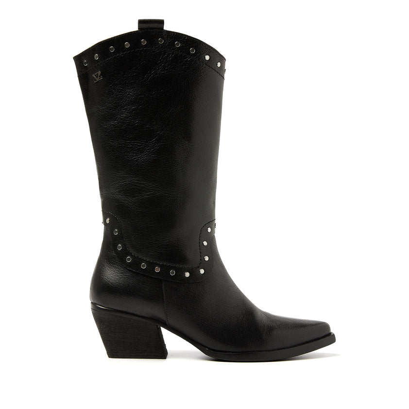 Noël Damen Leder-Stiefel Black