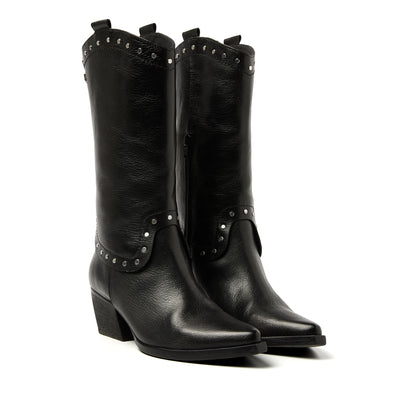 Noël Damen Leder-Stiefel Black