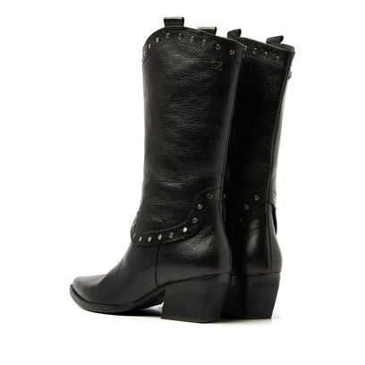 Noël Damen Leder-Stiefel Black