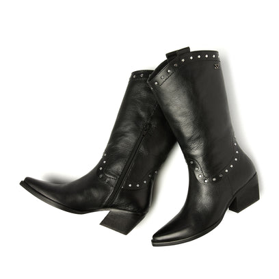 Noël Damen Leder-Stiefel Black