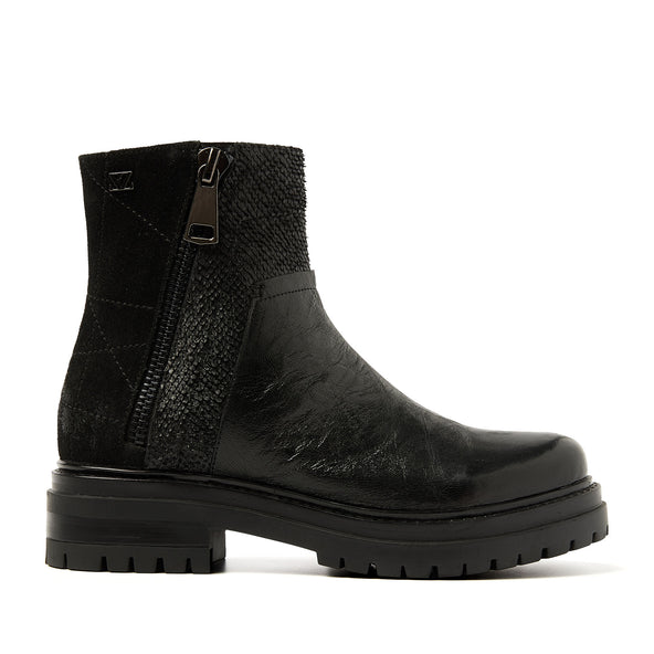 Gitte Damen Leder-Boots Black