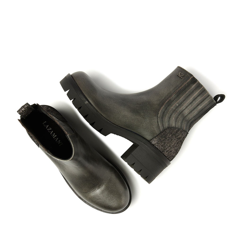 Fey Damen Leder Chelsea-Boots Pewter