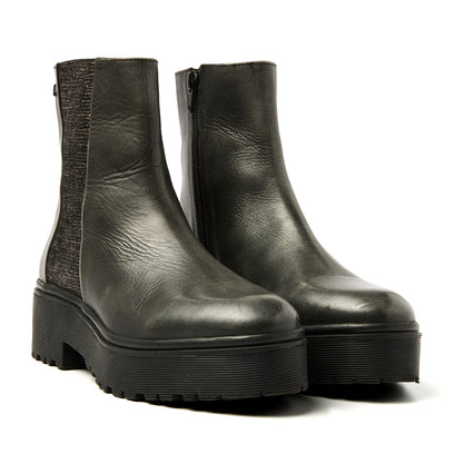 Olivie Damen Leder-Boots Pewter