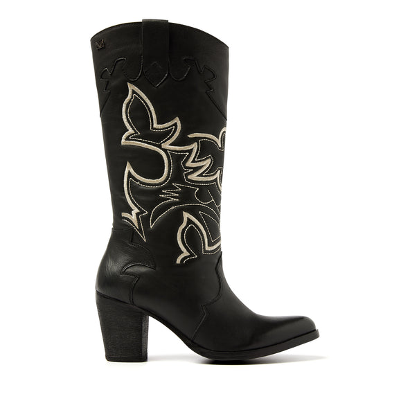 Ariane Damen Leder Cowboy-Stiefel Black