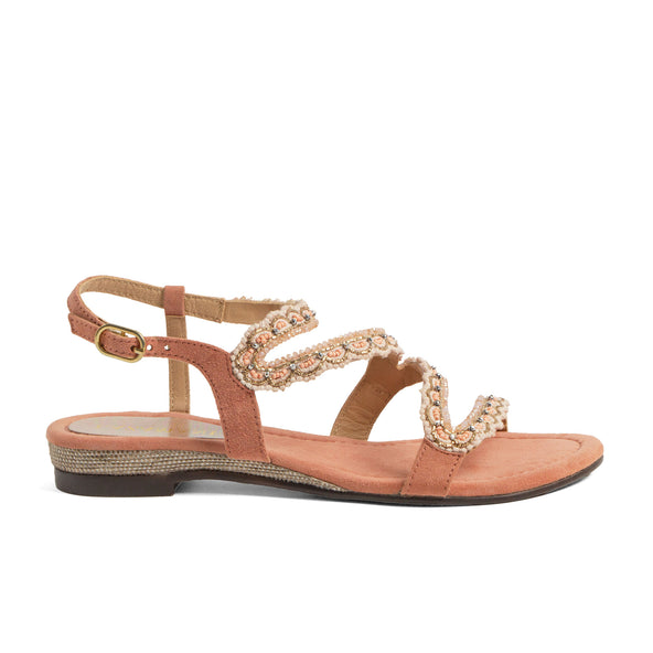 Camila Damen Wildleder-Sandalen Papaya