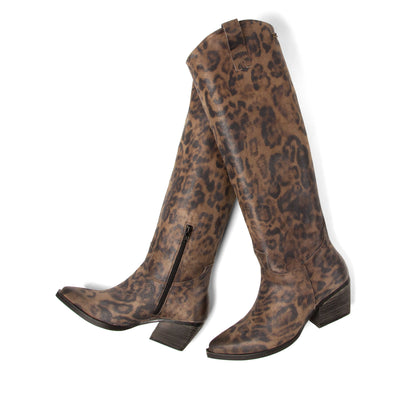 Adaline Damen Leder-Stiefel Fango/Leo