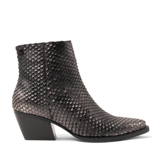 Phoebe Damen Leder-Stiefeletten Silver/Black