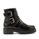 Reine Damen Leder Biker-Boots Black