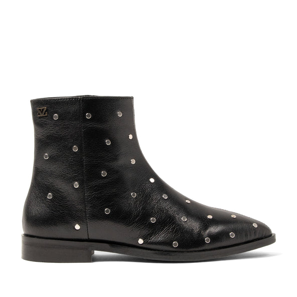Dana Damen Leder-Stiefeletten Black
