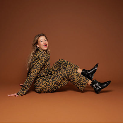 Zora Damen Leder-Stiefeletten Black