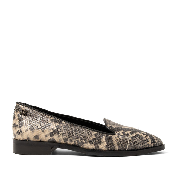 Flora Damen Leder-Loafers Offwhite