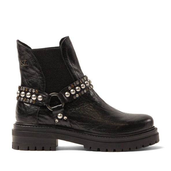Jagger Damen Leder Chelsea-Boots Black