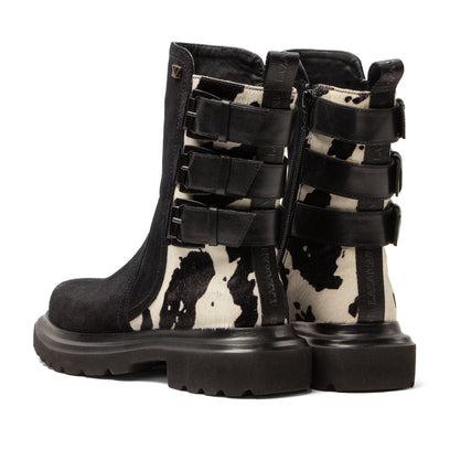 Maddy Damen Wildleder-Boots Black/White