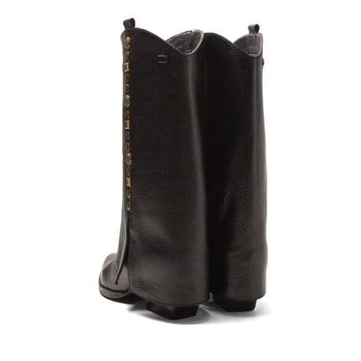 Kiki Damen Leder-Stiefel Black