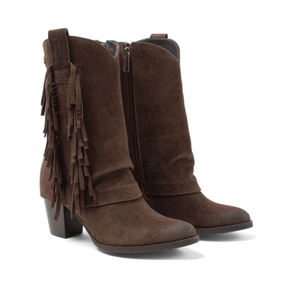 Emi Damen Wildleder-Stiefel Brown