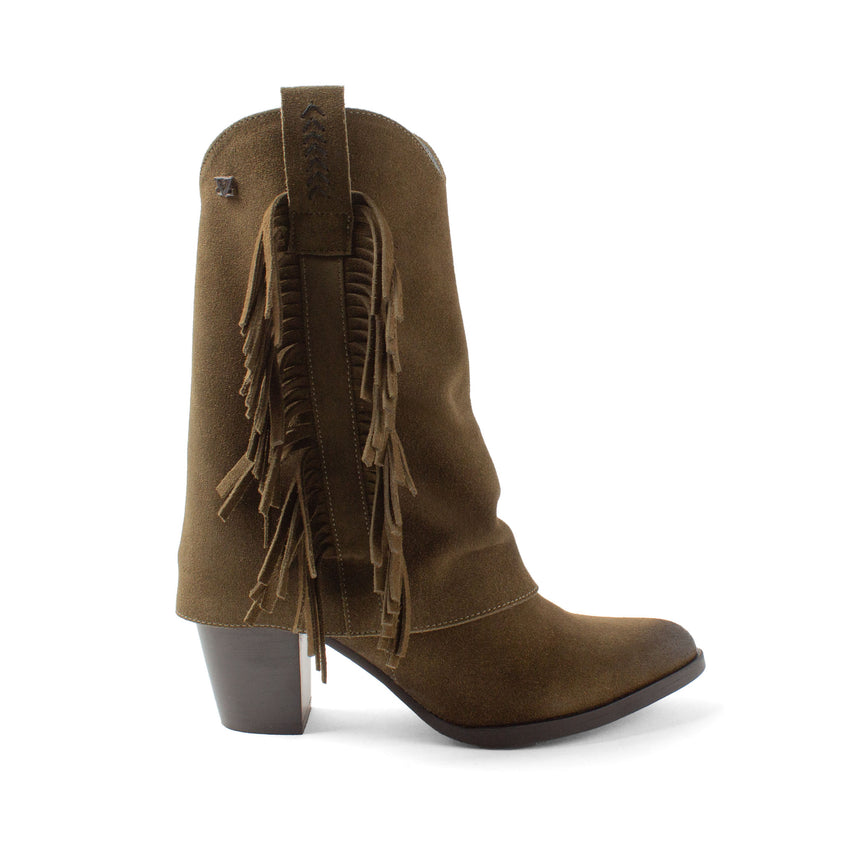Emi Damen Wildleder-Stiefel Khaki