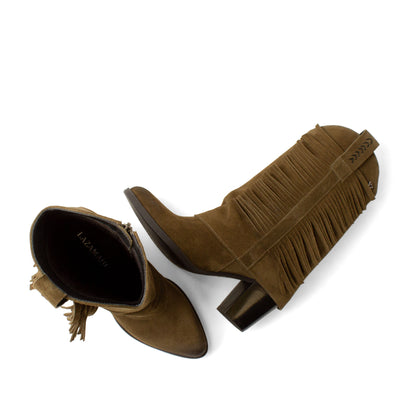 Emi Damen Wildleder-Stiefel Khaki