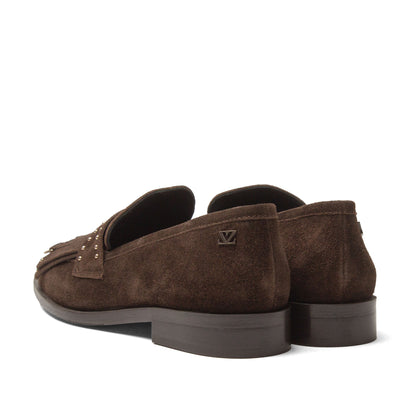 Suus Damen Wildleader-Loafers Brown